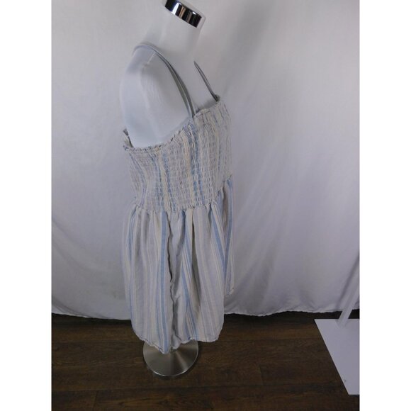 American Eagle 2XL Blue Striped Smocked Sundress Lined Cottagecore - Picture 6 of 12